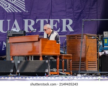 NEW ORLEANS, LA, USA - APRIL 21, 2022: Joe Krown Playing Organ At The Free French Quarter Festival On The Abita Beer Stage