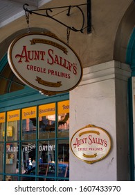 New Orleans, LA / USA - December 19, 2019: Aunt Sally’s Creole Pralines Has Made Pralines Daily Since 1935.