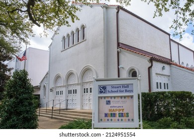 NEW ORLEANS, LA, USA - FEBRUARY 16, 2022: Stuart Hall School For Boys On Carrollton Avenue