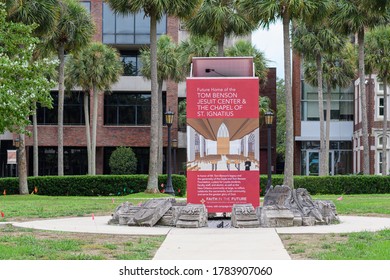 NEW ORLEANS, LA, USA - JULY 20, 2020: Future Home Of Chapel Of St. Ignatius At Loyola University, Tom Benson Memorial