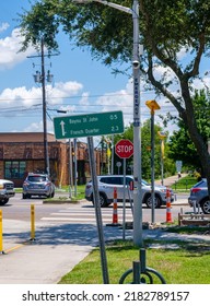 NEW ORLEANS, LA, USA - JULY 16, 2022: Lafitte Greenway Bike Path In Mid City