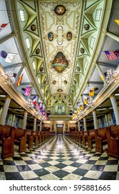 NEW ORLEANS LA USA - JUNE 30, 2014:  St. Louis Cathedral In The French Quarter Of New Orleans LA