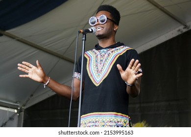 New Orleans, LA USA - Latin Music Star Cimafunk Performs His Afro Cuban Funk At The 2022 New Orleans Jazz And Heritage Festival.