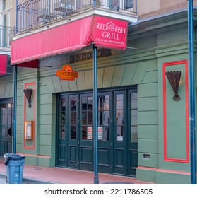 NEW ORLEANS, LA, USA - OCTOBER 8, 2022: Redfish Grill Restaurant On Bourbon Street In The French Quarter