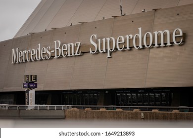 New Orleans, Louisiana - February 10, 2020: The Mercedez-Benz Superdome Title