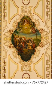 New Orleans, Louisiana - February 6, 2017: Religious Painting On The Ceiling Of St Louis Cathedral.