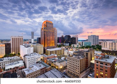 New Orleans, Louisiana, USA CBD Skyline At Night.