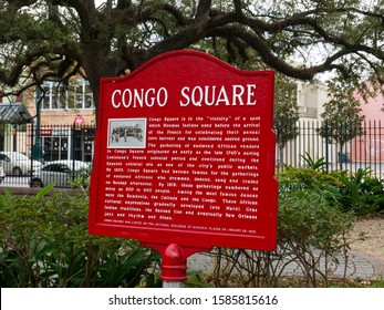 New Orleans, Louisiana, USA. December 2019. Congo Square Sign In Louis Armstrong Park