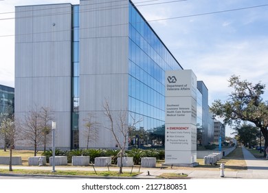 
New Orleans,  Louisiana, USA- February 12, 2022: Southeast Louisiana Veterans Health Care System Medical Center In New Orleans,  Louisiana, USA. 
