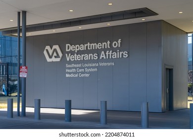 New Orleans, Louisiana, USA - February 12, 2022: Department Of Veterans Affairs Southeast Louisiana Veterans Health Care System Medical Center In New Orleans, Louisiana, USA. 