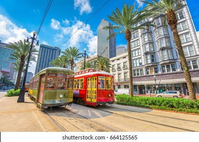 New Orleans, Louisiana, USA street cars.