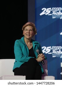 New Orleans, Louisiana/U.S. - 07/06/2019: Elizabeth Warren Speaks To The Audience At 25th Annual ESSENCE Festival Presented By  Coca-Cola Held At The New Orleans Ernest N. Morial Convention Center