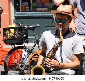 NEW ORLEANS - MAY 5, 2017 - Street Performer In The Streets Of New Orleans USA
