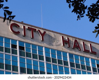 New Orleans - October 21, 2010: City Hall Building Signage                      