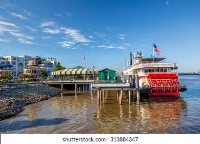 New Orleans Paddle Steamer In Mississippi River In New Orleans,  Louisiana