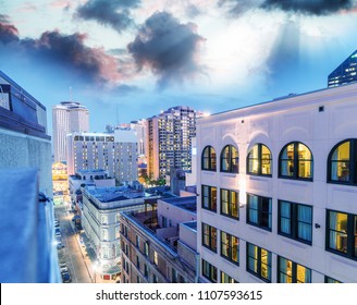 New Orleans Skyline At Sunset, USA