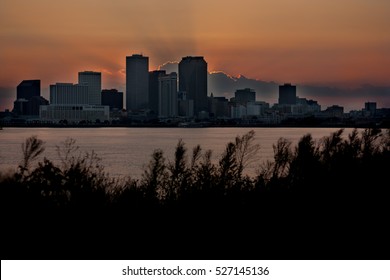 New Orleans Sunset Skyline River View