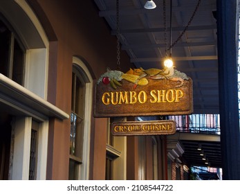 NEW ORLEANS, UNITED STATES - Dec 03, 2021: The Gumbo Shop Creole Restaurant In New Orleans