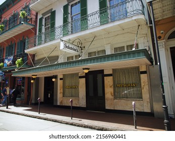 NEW ORLEANS, UNITED STATES - Mar 28, 2022: The Galatoire's Restaurant At 209 Bourbon Street In The French Quarter Of New Orleans, Louisiana