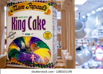 New Orleans, USA - Dec 10, 2017: Packet Of Mam Papaul's Mardi Gras King Cake Mix, Displayed On The Shelf For Sale At A Local Souvenir Shop. A Popular Item With Tourists.