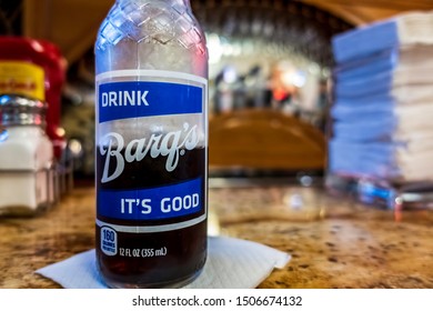 New Orleans, USA - Dec 13, 2017: Barq's Drink Is A Classic Root Beer Soft Drink Invented Locally By Edward Charles Edmond Barq Sr. In 1871. It Has A Unique Sharp Tastes That Has A Cult Following.