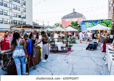 New Orleans, USA - July 10, 2015: Artist Market In Downtown With People