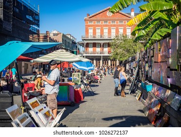 New Orleans, USA - November 28 2016: Market Square In The French Quarter.