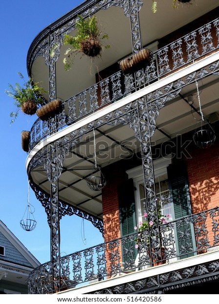 New Orleans Wrought Iron Railings Patios Stock Photo Edit Now