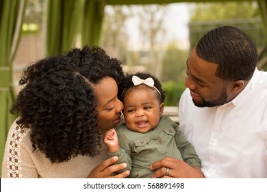 New Parents.  African American Family.