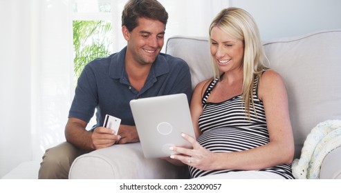 New Parents Shopping For Baby Supplies At Home