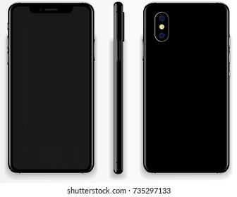 New phone apple front. back, and side of the phone vector drawing jpg format isolated on white background
