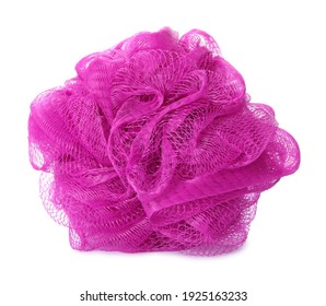 New Pink Shower Puff Isolated On White