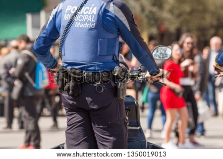 New police in center of Madrid, Spain.