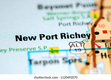 New Port Richey. Florida. USA On A Map