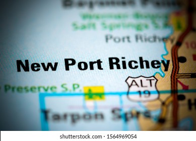 New Port Richey. Florida. USA On A Map