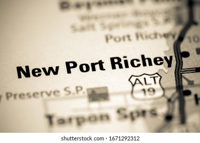 New Port Richey. Florida. USA On A Map