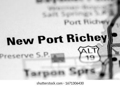 New Port Richey. Florida. USA On A Map