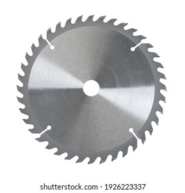 New Power Saw Blade Closeup On White Isolated Background