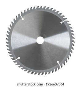 New Power Saw Blade Closeup On White Isolated Background