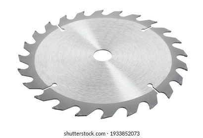 New Power Saw Blade Closeup On White Isolated Background