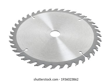 New Power Saw Blade Closeup On White Isolated Background