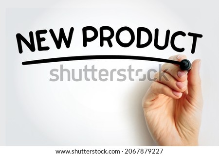 NEW PRODUCT underlined text with marker, concept background
