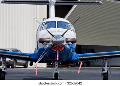 New Prop Plane Outside Of Hanger