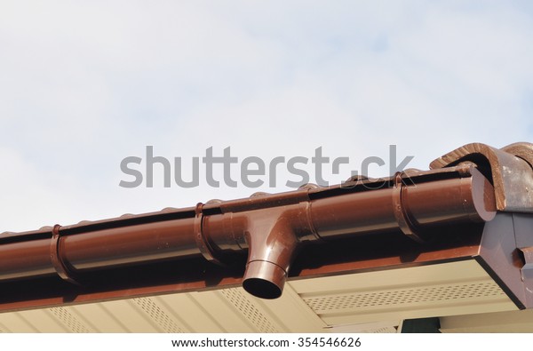 New Rain Gutter Drain Pipe Downspout Stock Photo 354546626 | Shutterstock