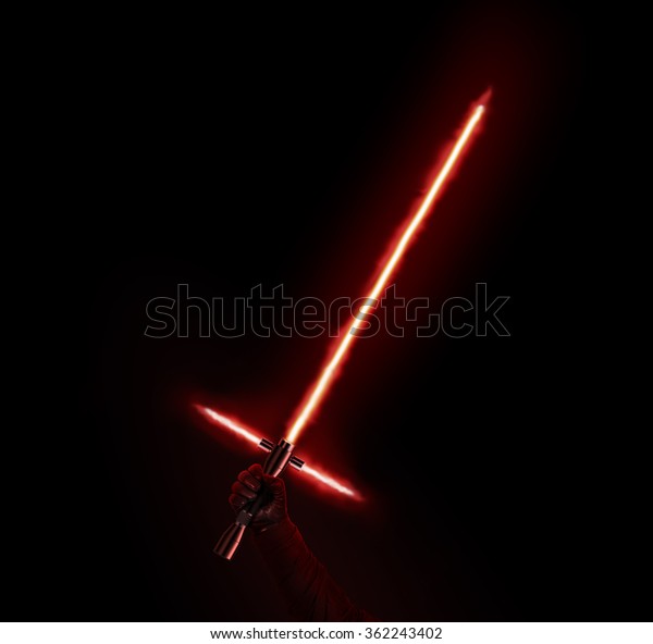 New Red Light Saber Holdng Hand Stock Photo Edit Now