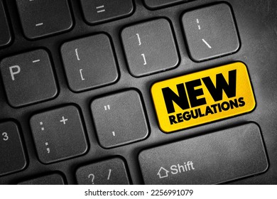 New Regulations text button on keyboard, concept background - Shutterstock ID 2256991079