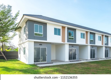 New Residential Town Home Housing Estate Modern buildings with tree. - Powered by Shutterstock