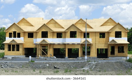 New Residential Townhomes Under Construction In A New Sub Division