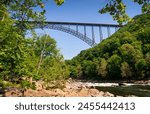 The New River Gorge Bridge, Steel arch bridge 3,030 feet long over the New River Gorge near Fayetteville, West Virginia, in the Appalachian Mountains, USA