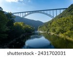 New River Gorge National Park and Preserve, West Virginia. New River Bridge as seen from Fayette Station. 